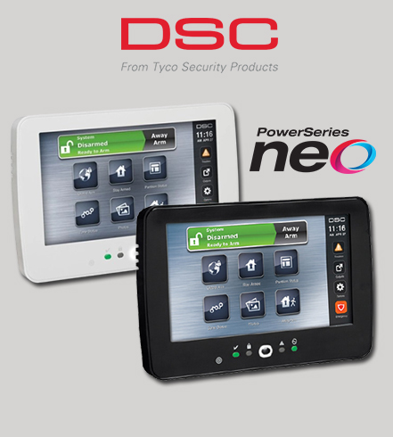 DSC HS2TCH - Ενσύρματο πληκτρολόγιο με έγχρωμη οθόνη αφής 7΄΄  για τους υβριδικούς πίνακες συναγερμού DSC της σειράς Power Series Neo
